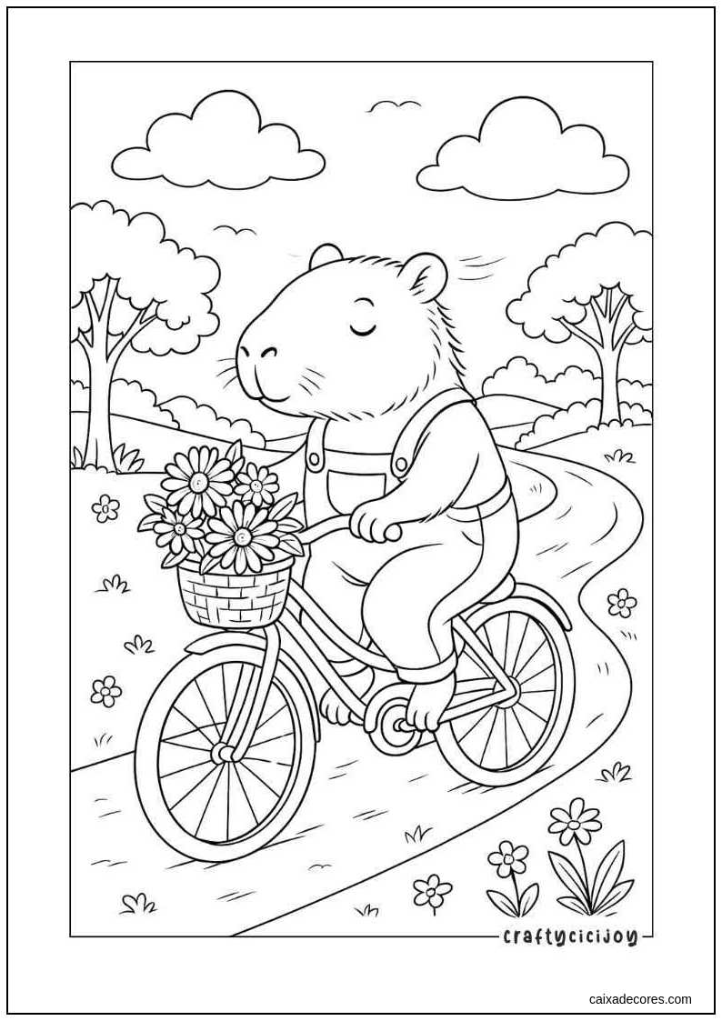 desenho para imprimir de capivara