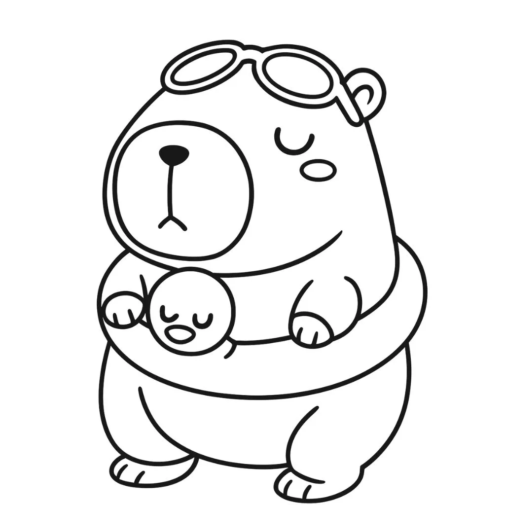 desenho para imprimir de capivara