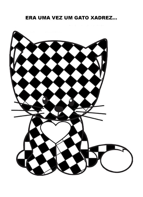 desenho para imprimir do gato xadrez