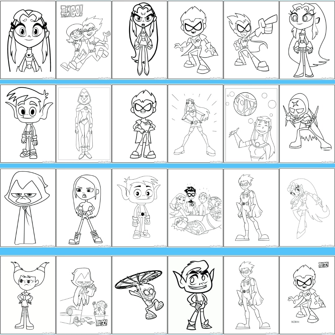 desenho para imprimir jovens titans