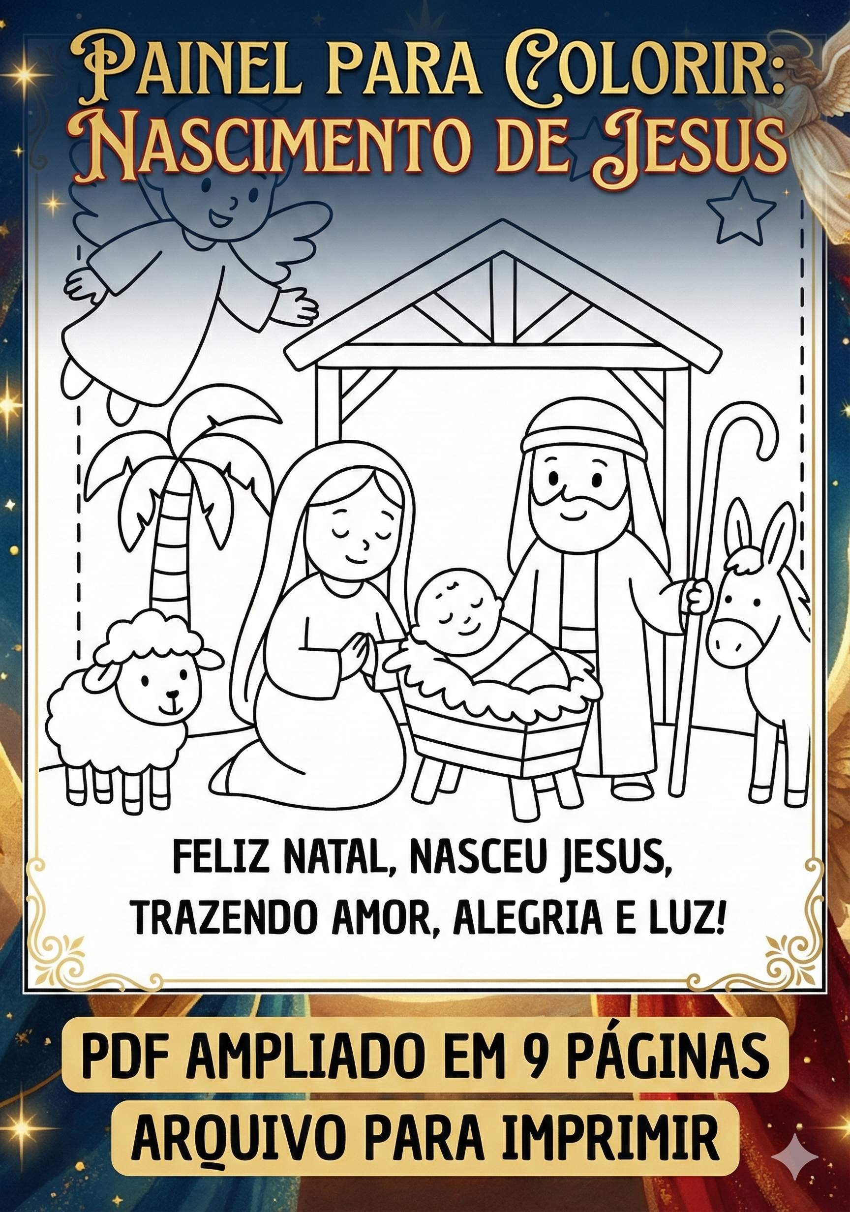 Como Montar um Presépio 3D com Desenhos para Colorir
