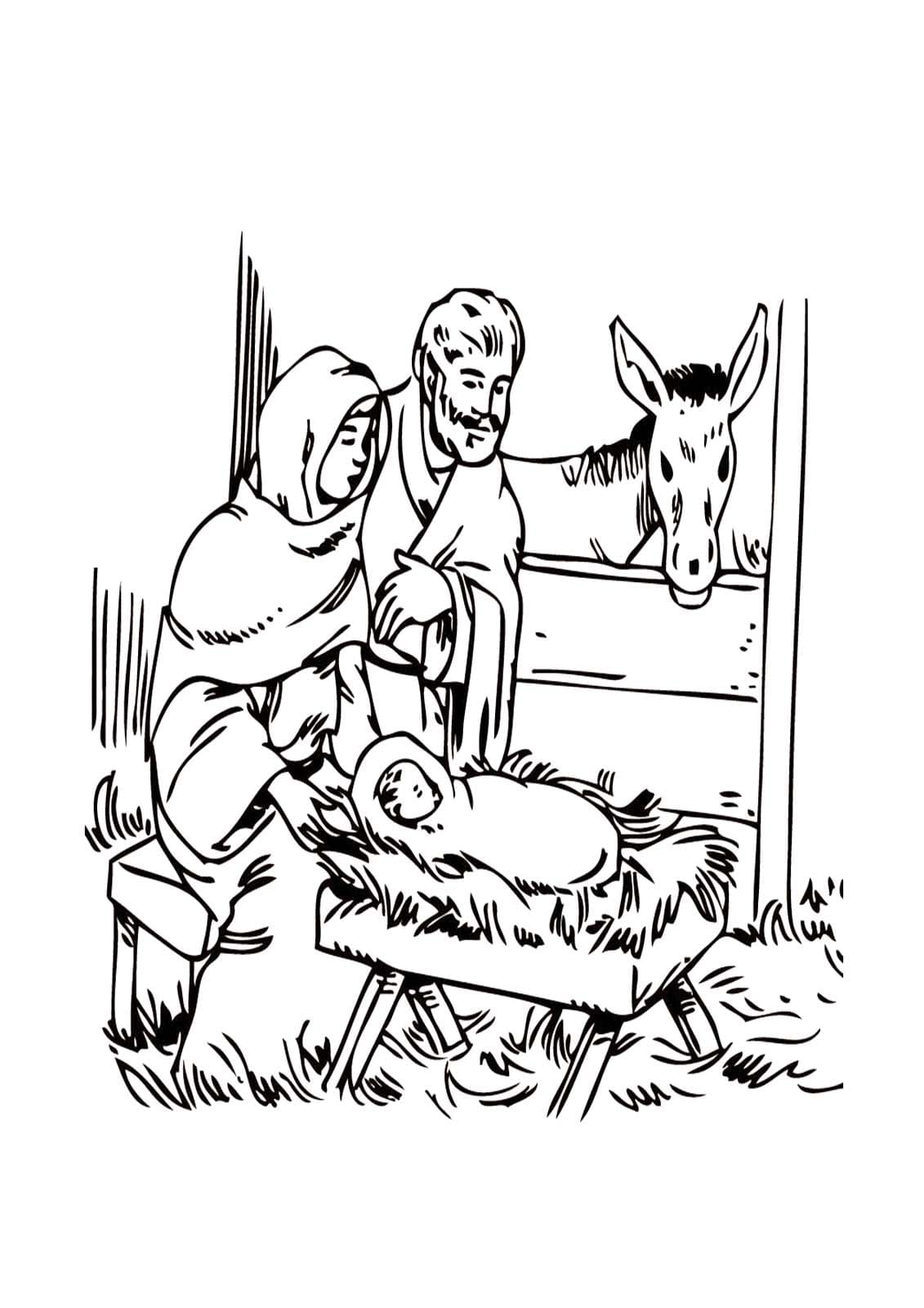 desenho para imprimir nascimento de jesus