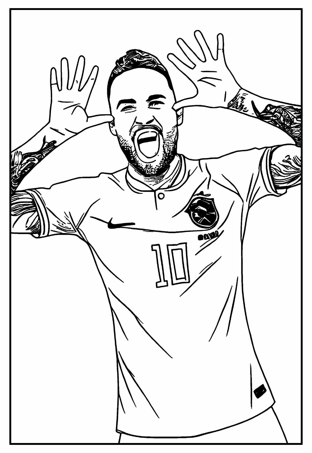 Desenhos do Neymar em estilo cartoon para imprimir