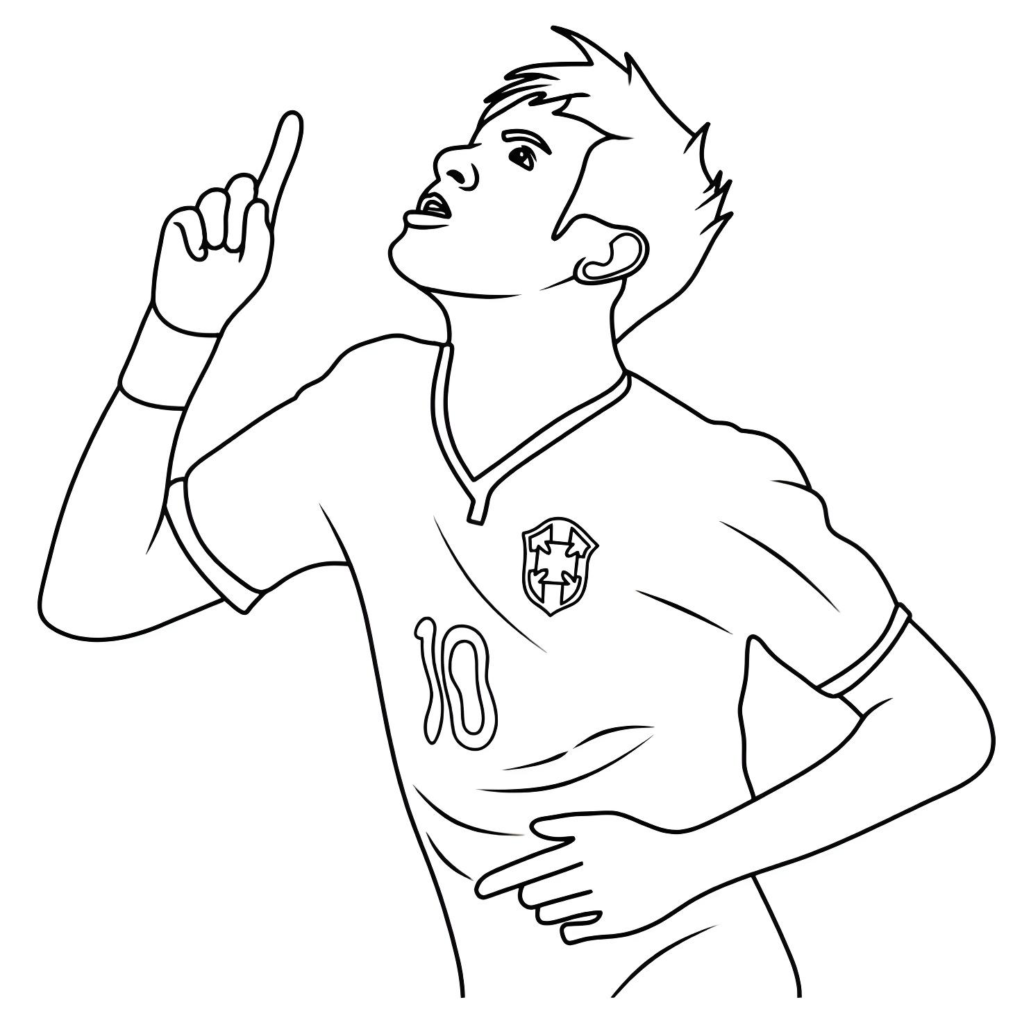 Neymar Jr para colorir: opções para crianças pequenas