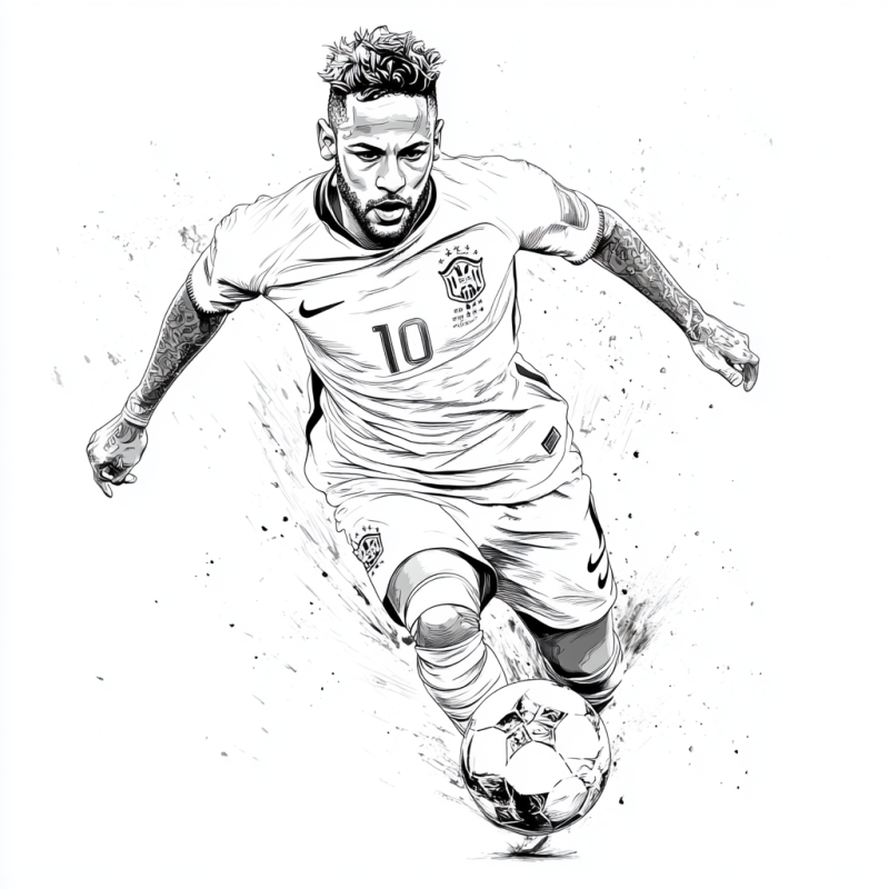 desenho para imprimir neymar