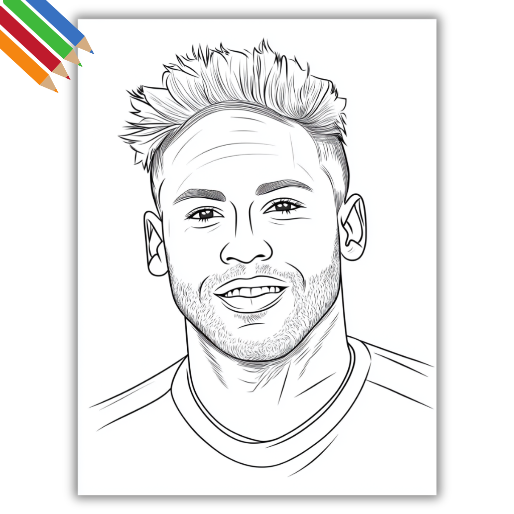 Desenhos do Neymar em estilo cartoon para imprimir