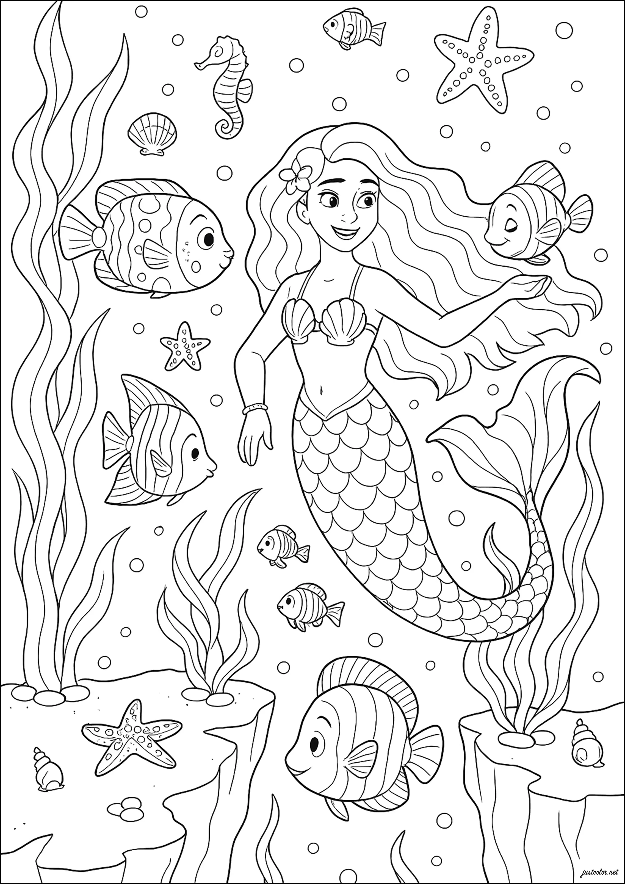 desenho para imprimir sereia