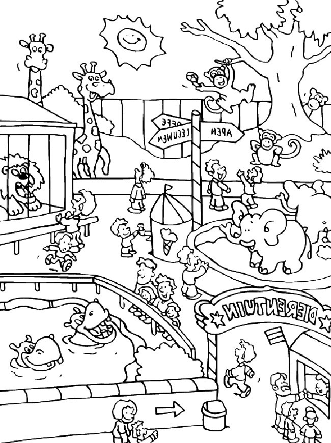 desenho para imprimir zoologico