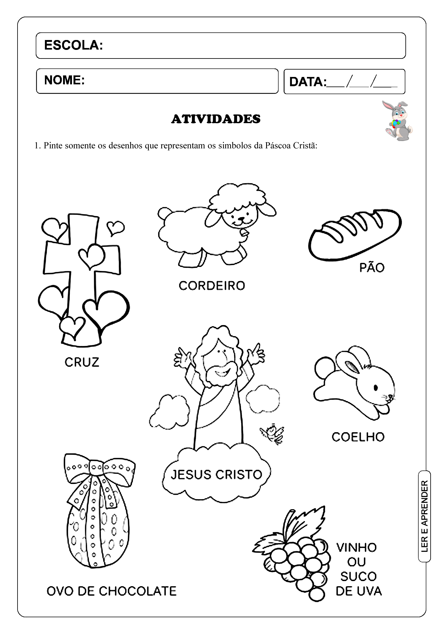 desenho para pascoa infantil