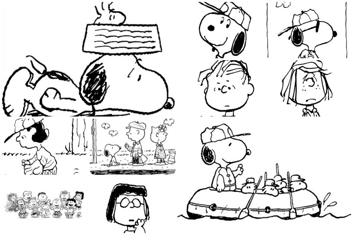 desenhos de outros personagens da turma (Charlie Brown)