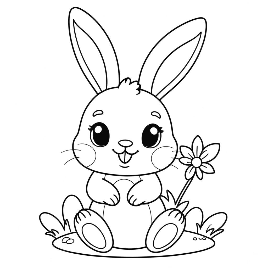 Como desenhar um coelho de Páscoa kawaii