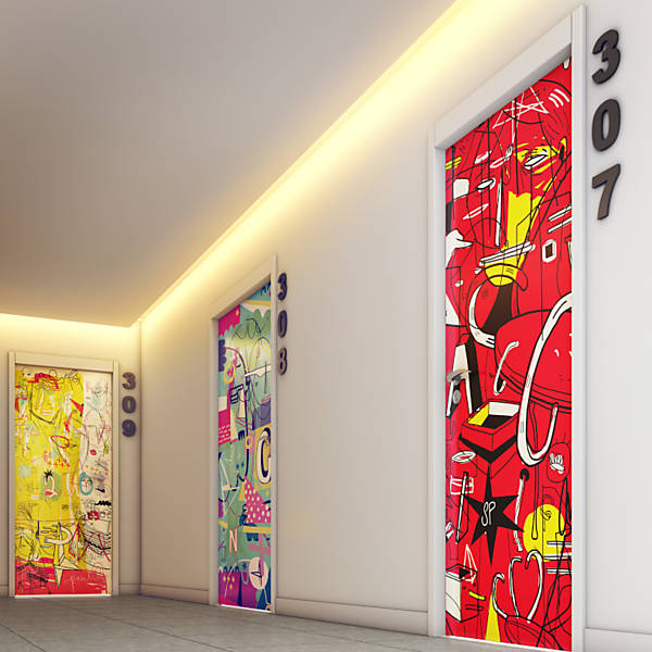 Inspirações de desenhos botânicos para portas internas