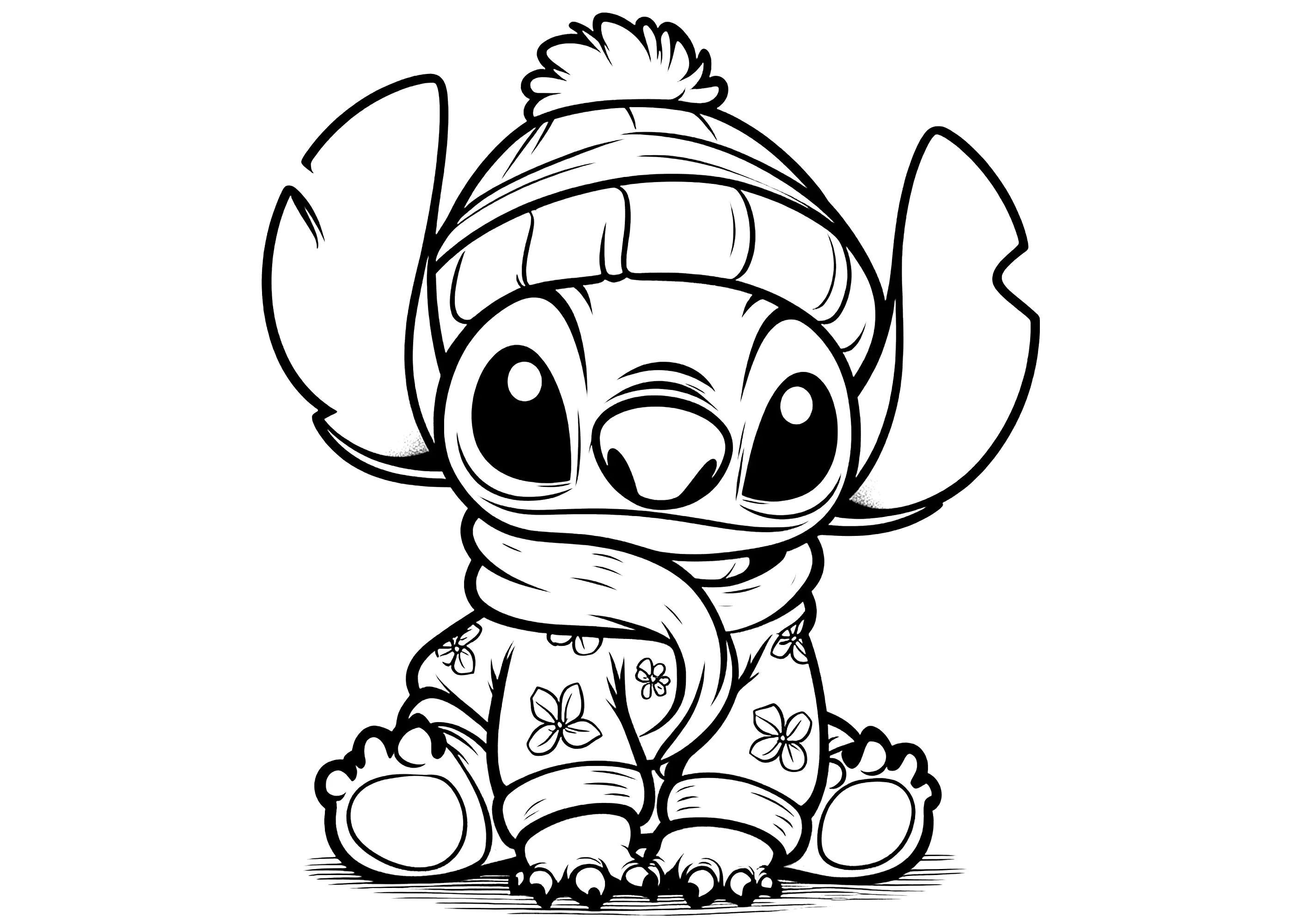 stitch comendo sorvete para colorir
