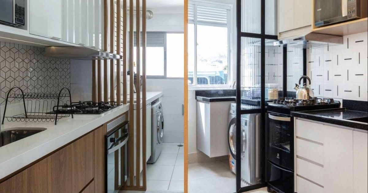 divisória cozinha lavanderia madeira