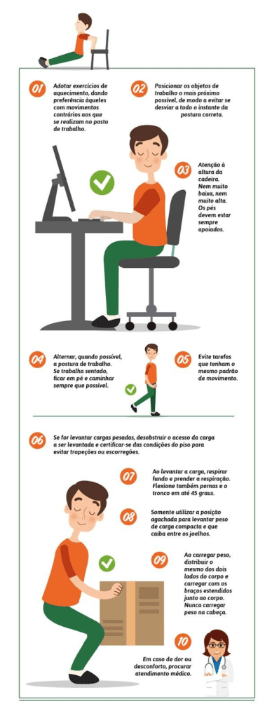 ergonomia no trabalho sentado