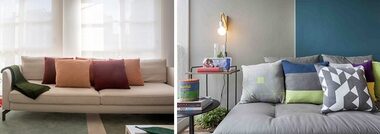 ideias para combinar almofadas no sofa