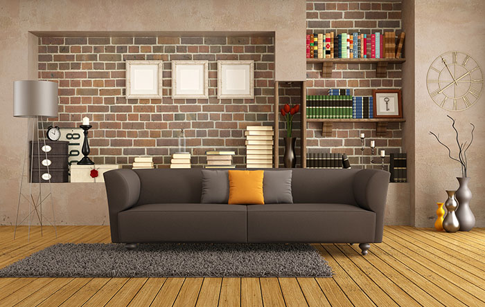 ideias de decoração com tijolinho aparente na sala