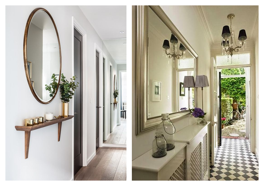 espelho na porta de entrada