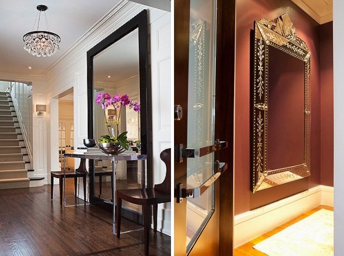 espelho na porta de entrada