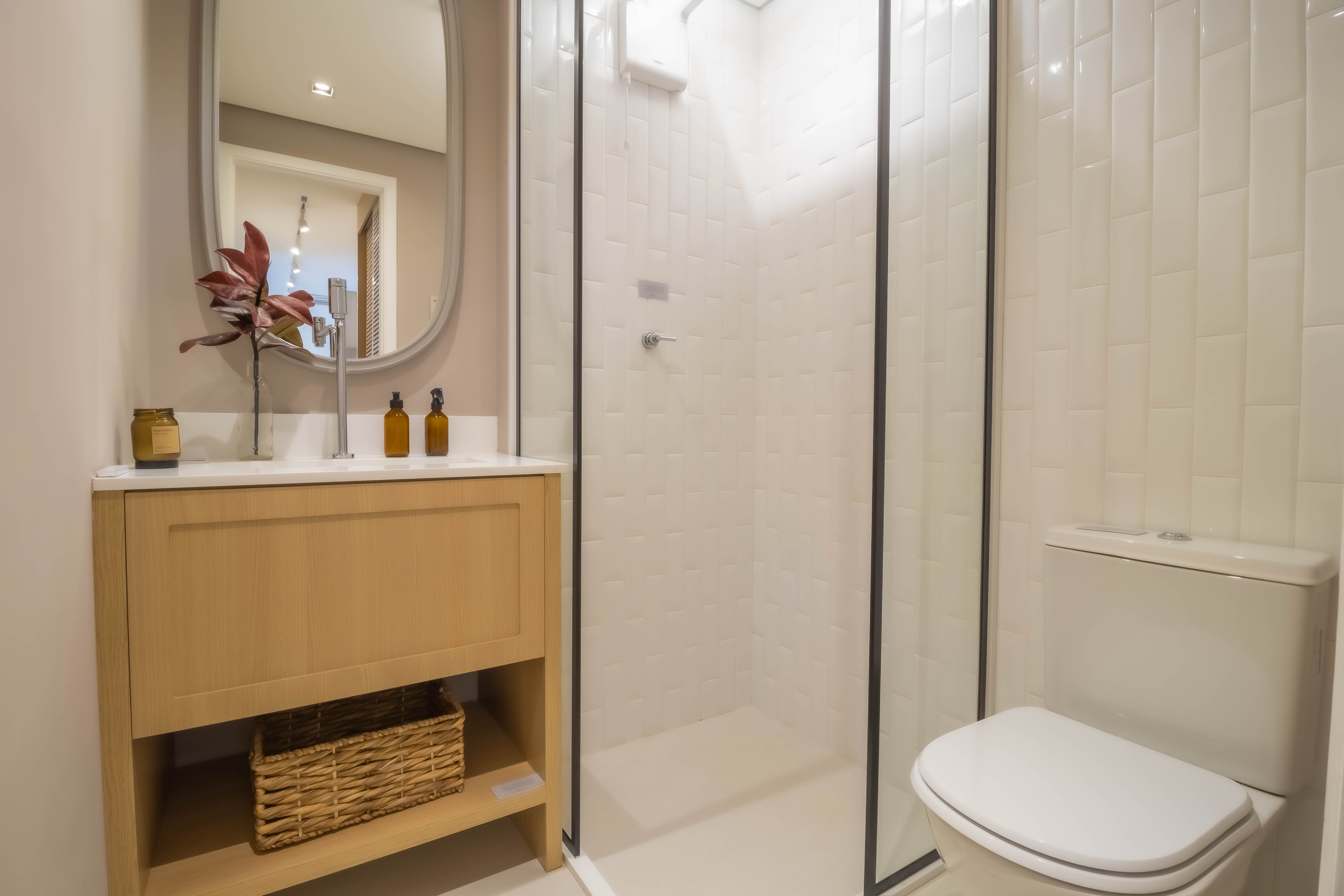 ideias banheiro escandinavo minimalista pequeno