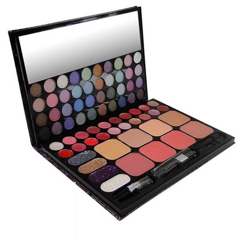 estojo de maquiagem com espelho e LED para viagem