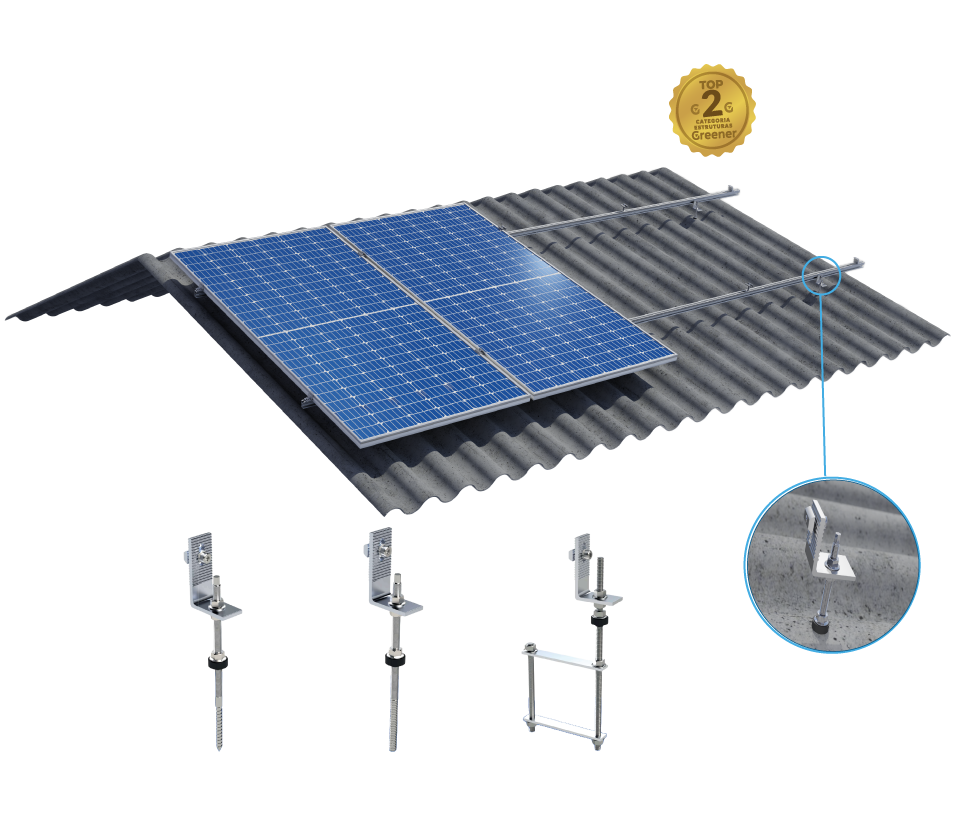 estrutura para telhado de fibrocimento