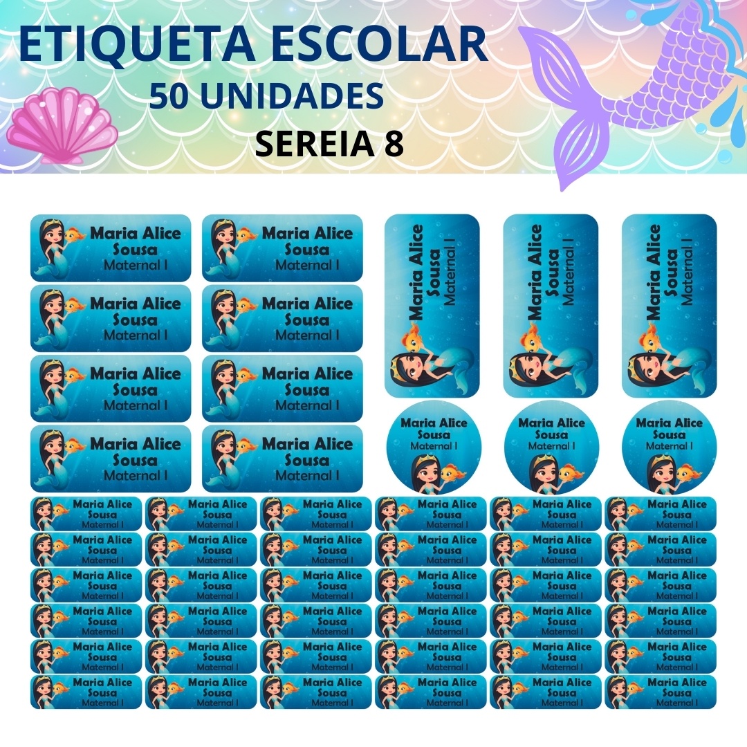 etiquetas com nome e série