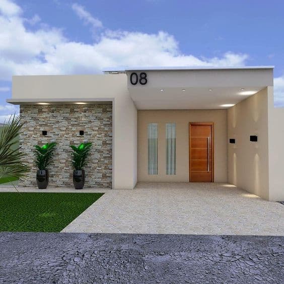 fachadas de casas pequenas e simples