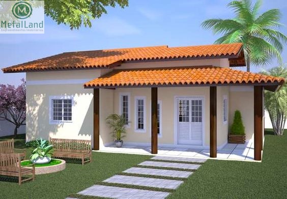 fachadas de casas com jardim frontal simples
