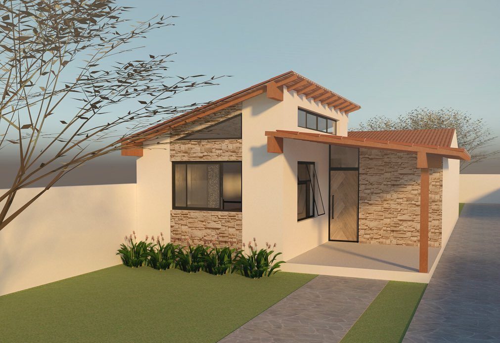 fachadas de casas com jardim frontal simples