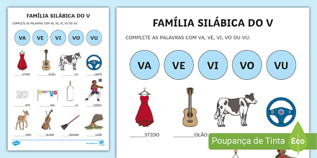 atividades com a letra v para imprimir