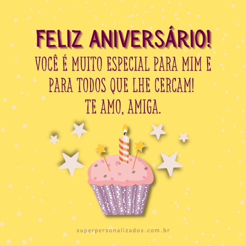 frases curtas e fofas de feliz aniversário para amiga