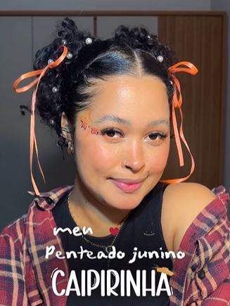 penteado festa junina trança vs coque