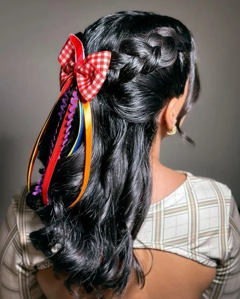penteado festa junina trança vs coque