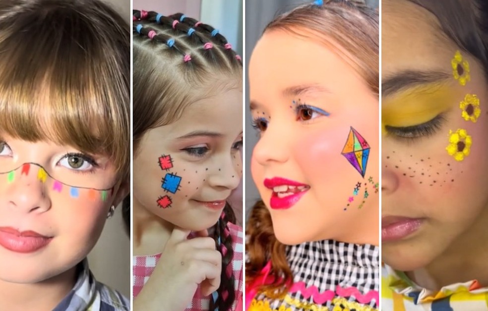 ideias de maquiagem infantil festa junina para meninas