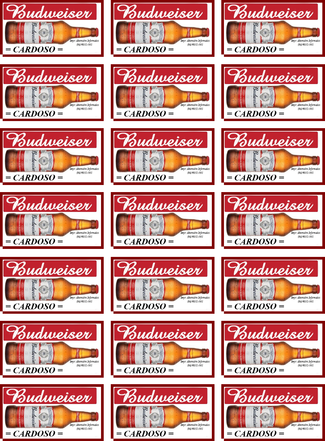 fichas personalizadas para bares
