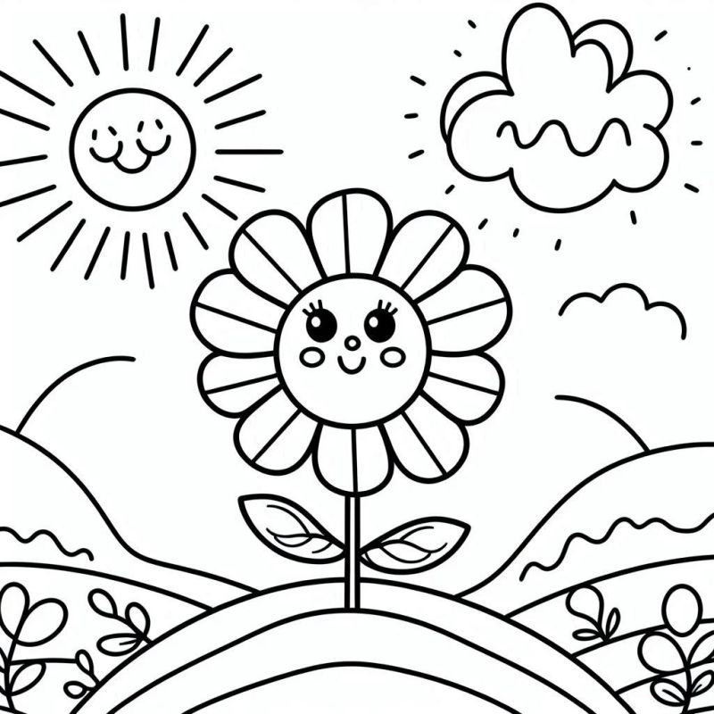 flores para colorir simples