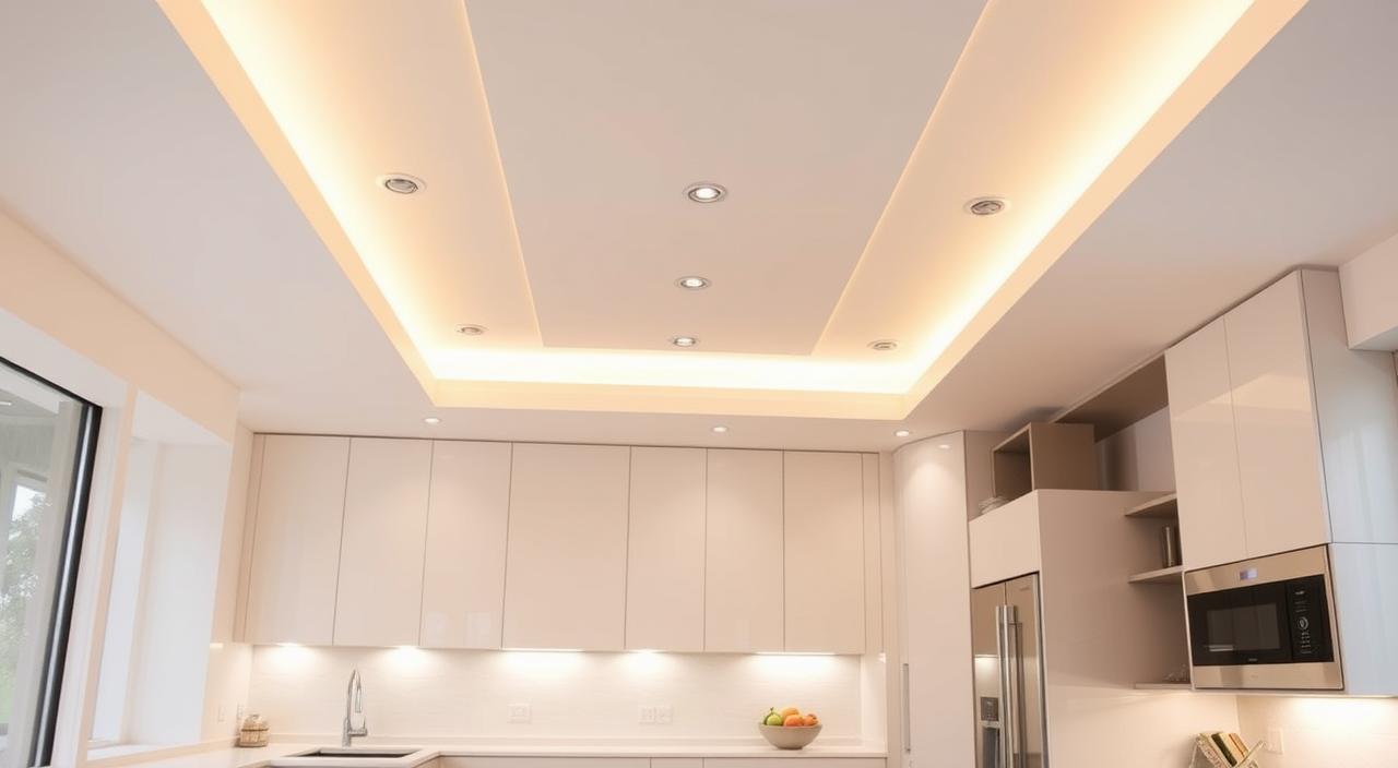 Modelos de sancas e rasgos de luz para um teto moderno