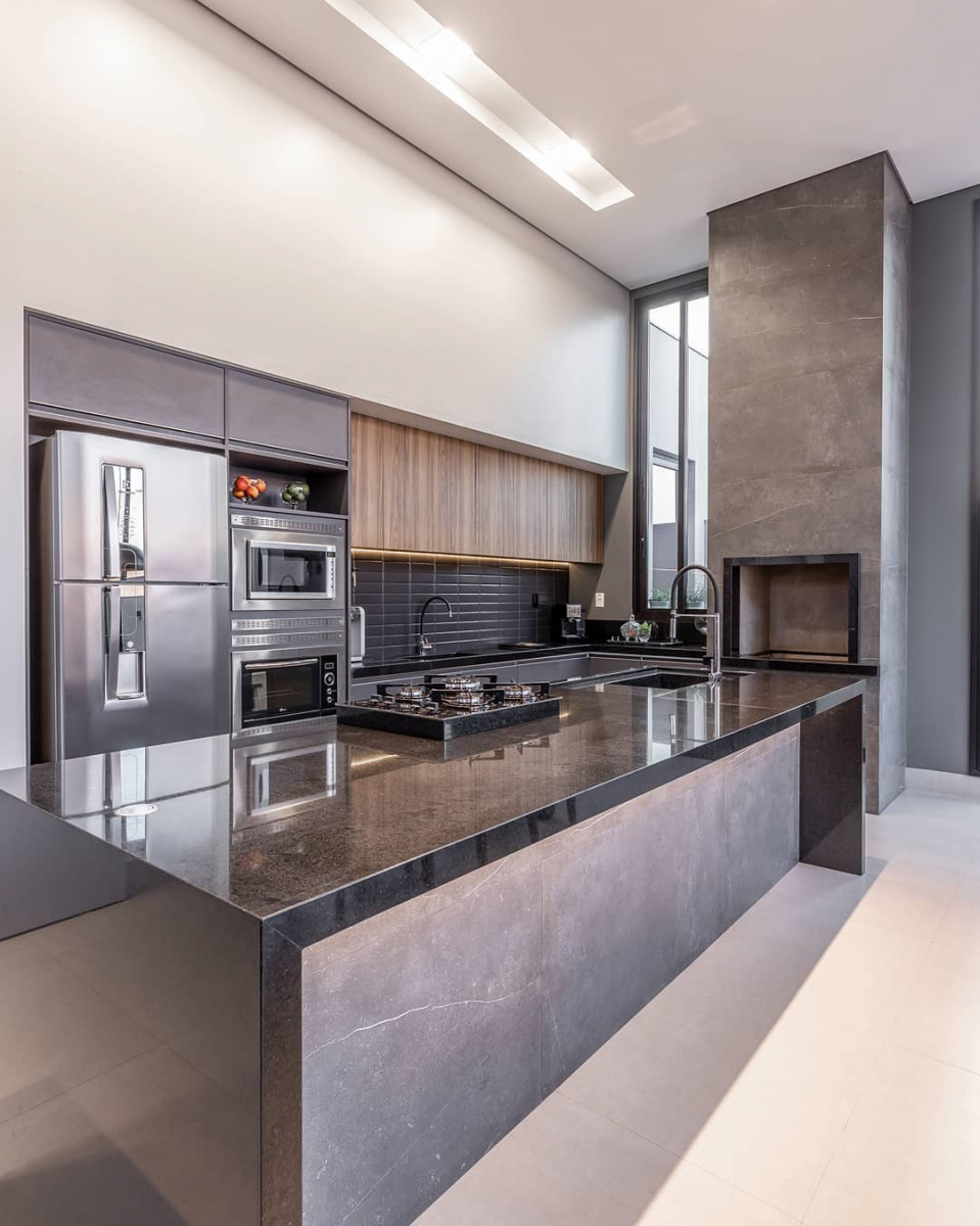 ilha de cozinha com design