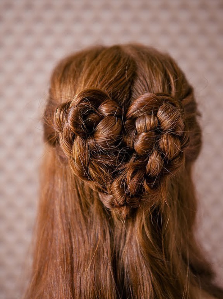 penteado infantil com flores