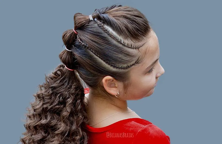 penteado infantil com cabelo preso
