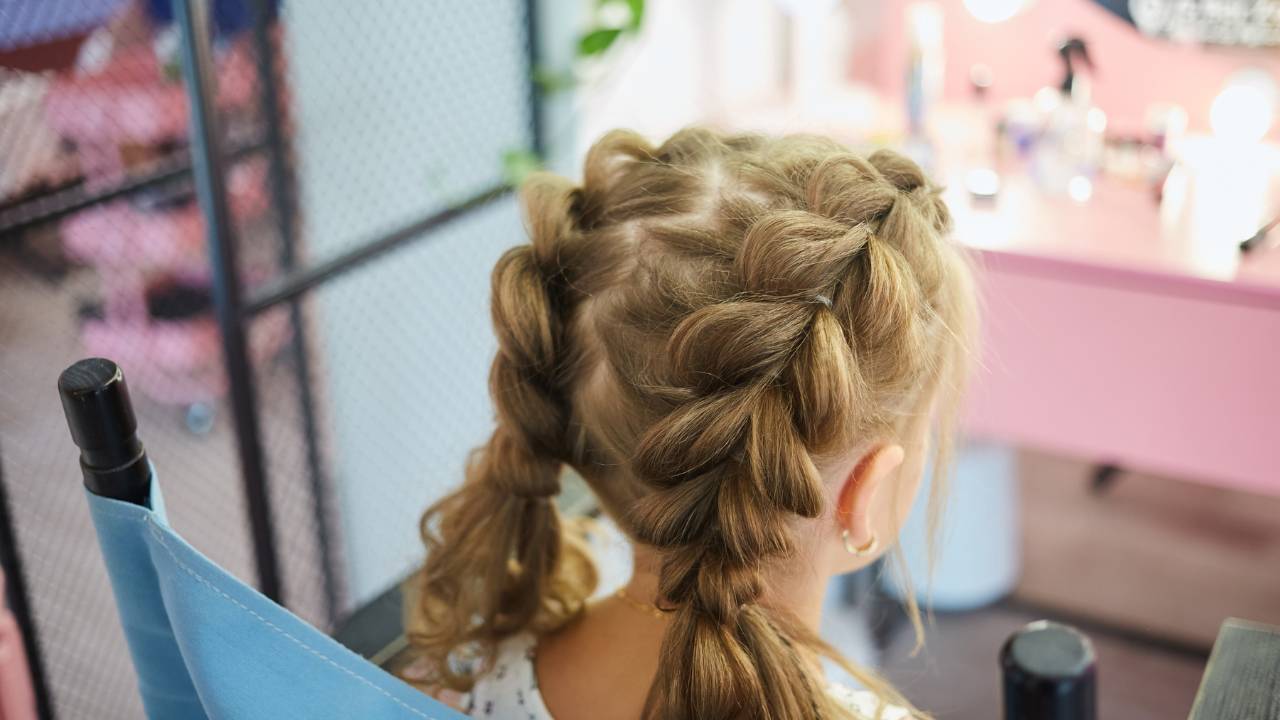 penteado infantil com laço