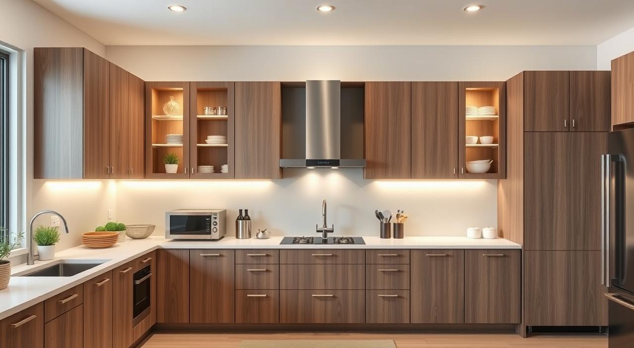 armário de cozinha planejado com nichos