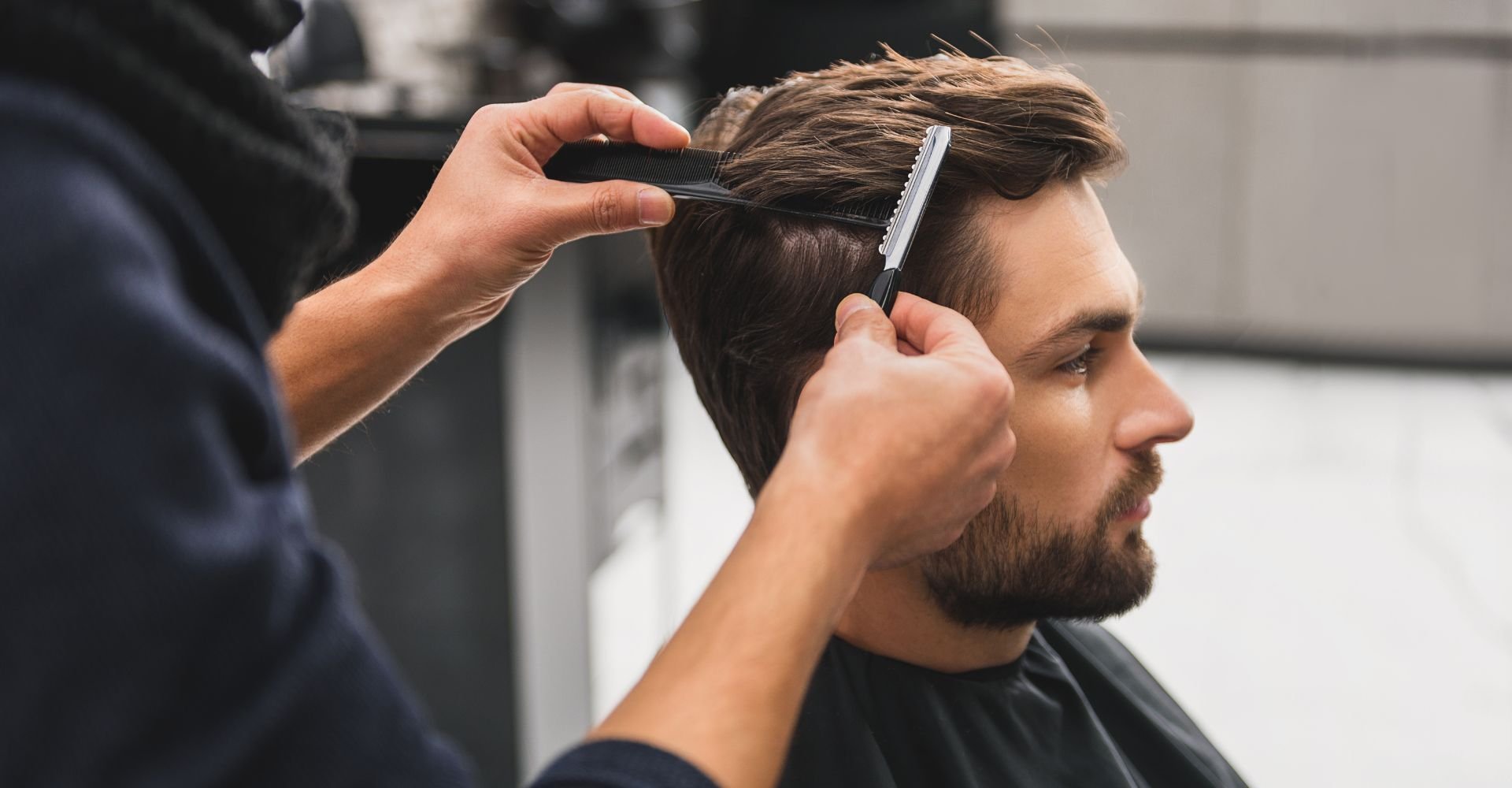 corte social masculino com topete