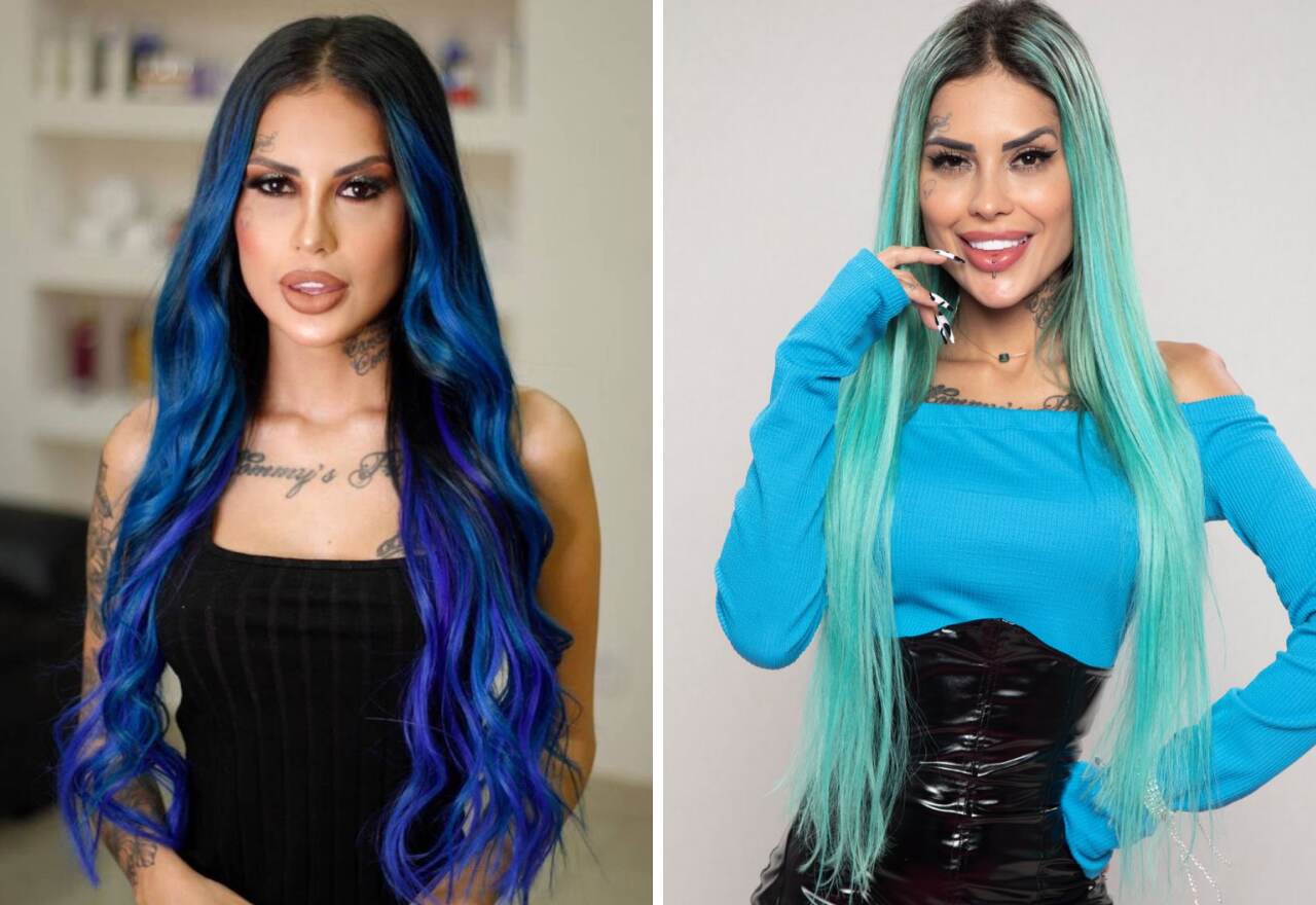 inspiração fotos meninas cabelo azul