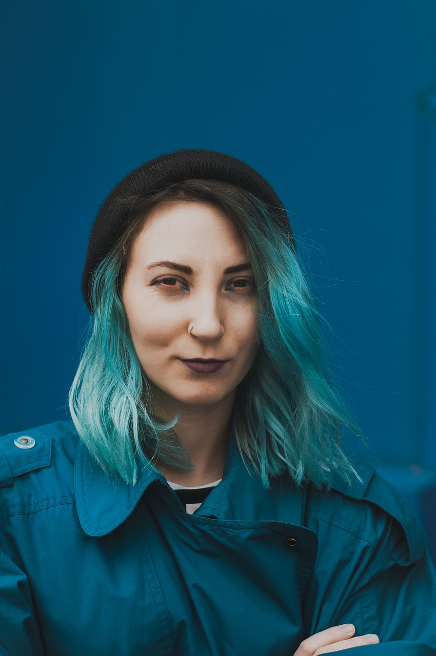 meninas de cabelo azul estilo tumblr