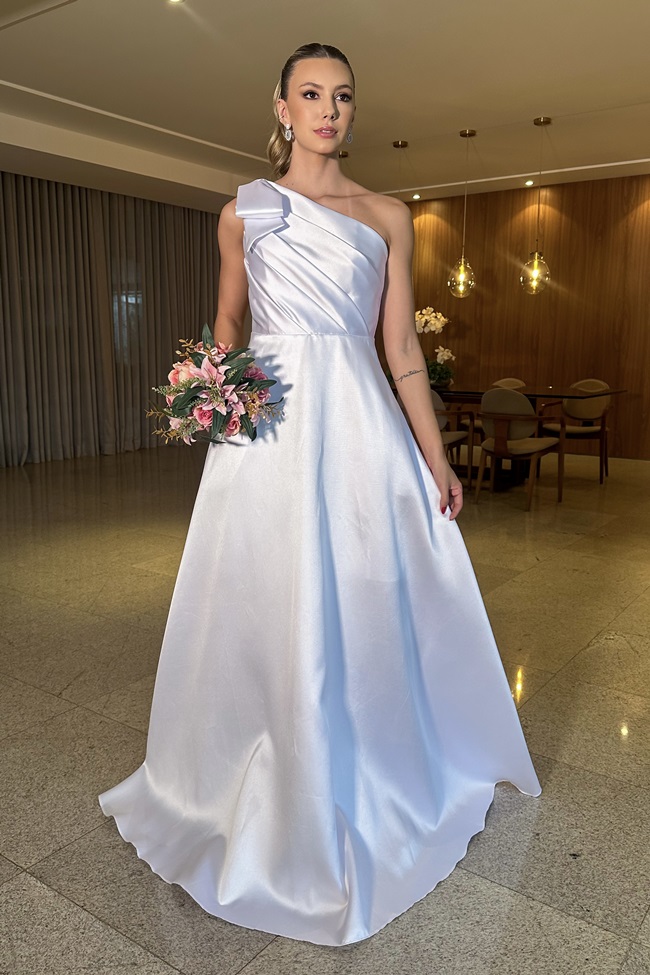 vestido de noiva com decote halter