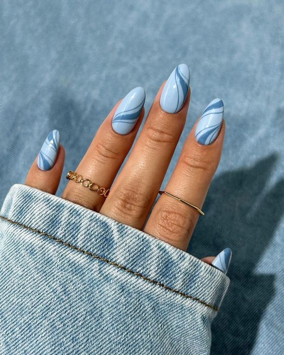 unha em gel azul turquesa