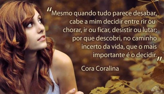 frases de Cora Coralina sobre a fé