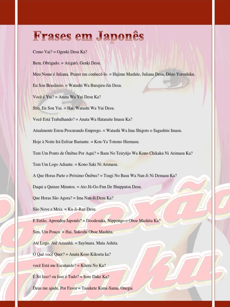 frases em japones